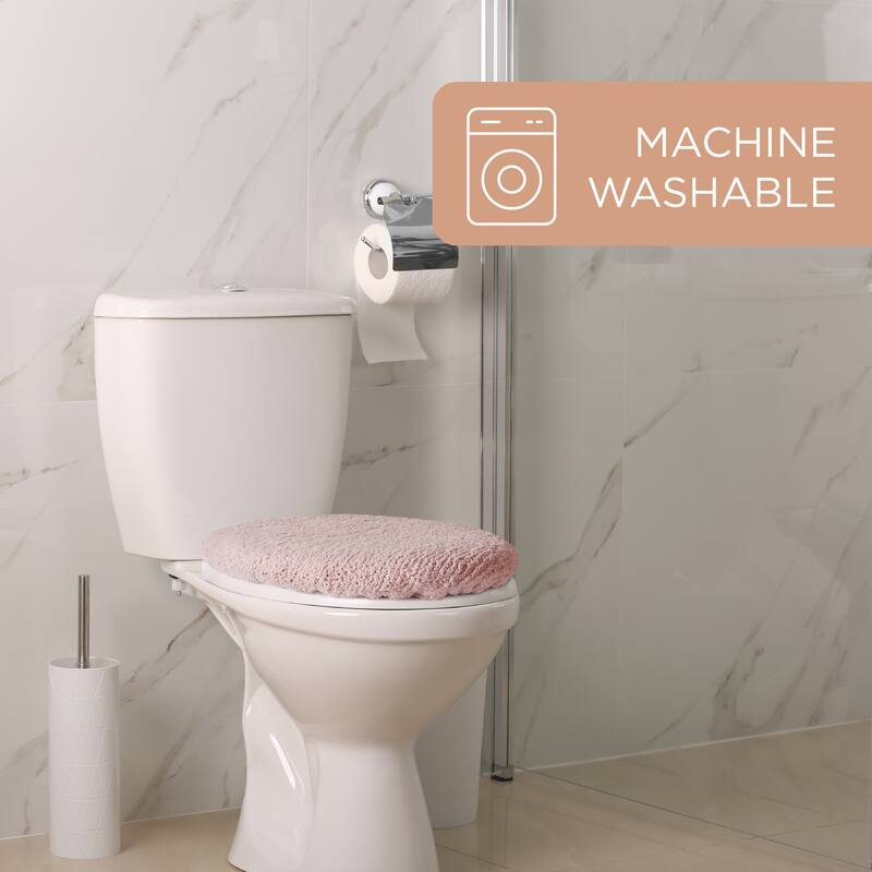 TOWN & COUNTRY EVERYDAY Ultra Plush Solid Tufted Toilet Lid Cover, Soft and Absorbent, Non-Slip Cover, Machine Washable