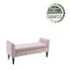 Porthos Home Brett Velvet Storage Bench with Rubberwood Legs