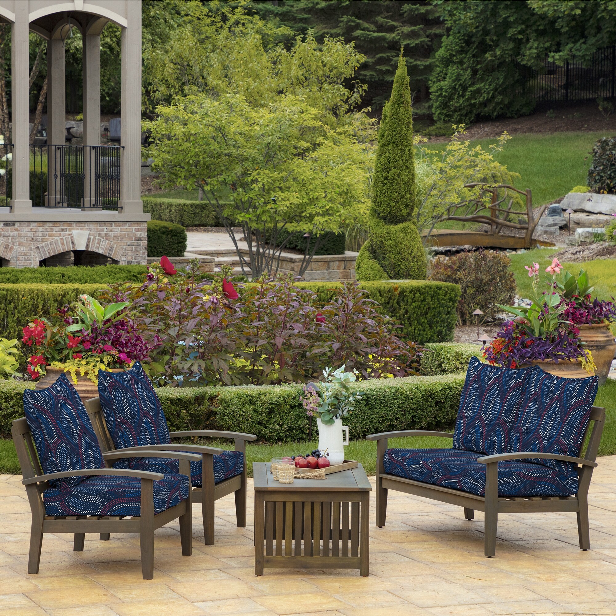 ARDEN Outdoor Deep Seat Cushion Set, 24 in x 24 in - Overstock