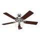 preview thumbnail 2 of 25, Hunter Fan Studio Series 52" Ceiling Fan with 4-Light LED Light Kit, Pull Chain - Timeless, Traditional