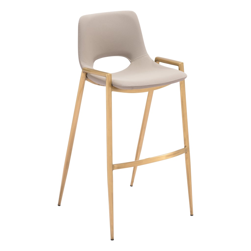 Desi Barstool Beige & Gold