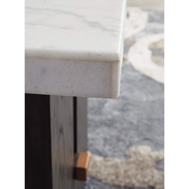 Signature Design by Ashley Burkhaus White / Dark Brown Rectangular End Table - 26"W x 24"D x 23"H