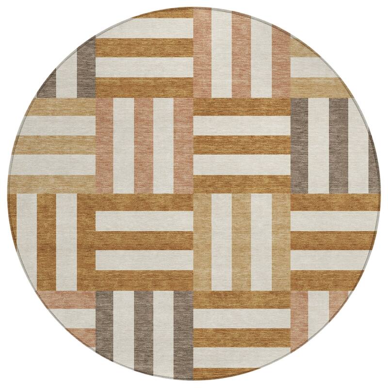 Machine Washable Indoor/ Outdoor Modern Hatch Chantille Rug