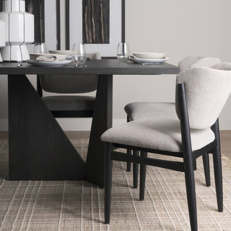Tarro 84" Rectangular Brown Wood w/ Geometrical Base Dining Table - 84.0L x 42.0W x 30.0H