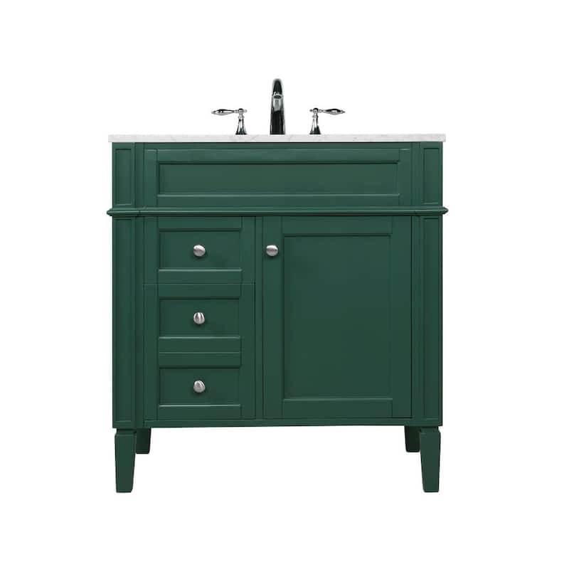 Elegant Lighting VF12532 Park Avenue 32" Free Standing Single Basin - Green - Painted