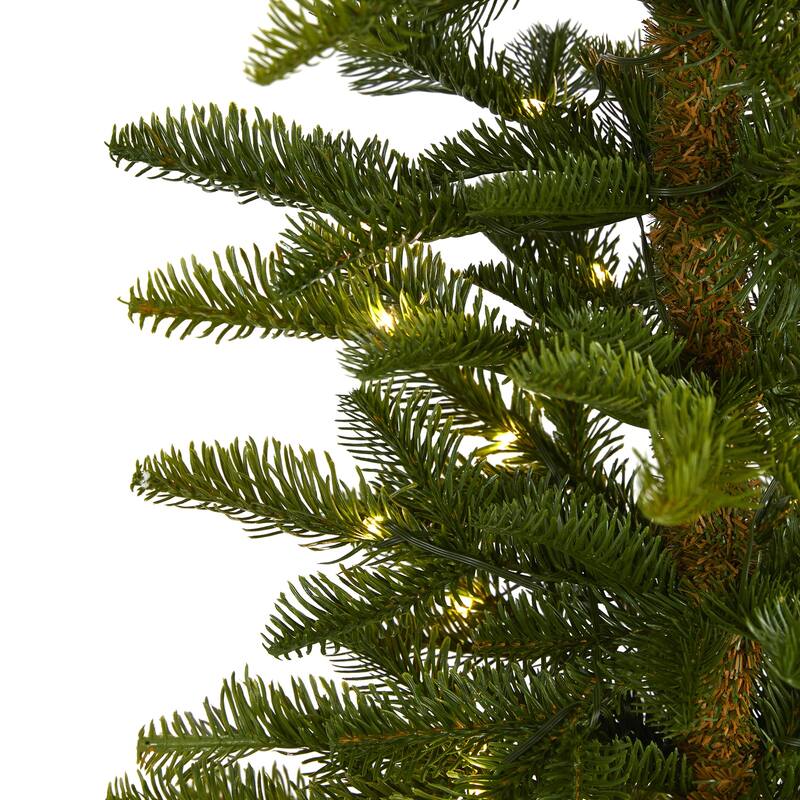 6ft. Alpine Artificial Christmas Tree with 100 Clear Microdot Multifunction LED Lights - Minimalist Festive X-Mas Tree