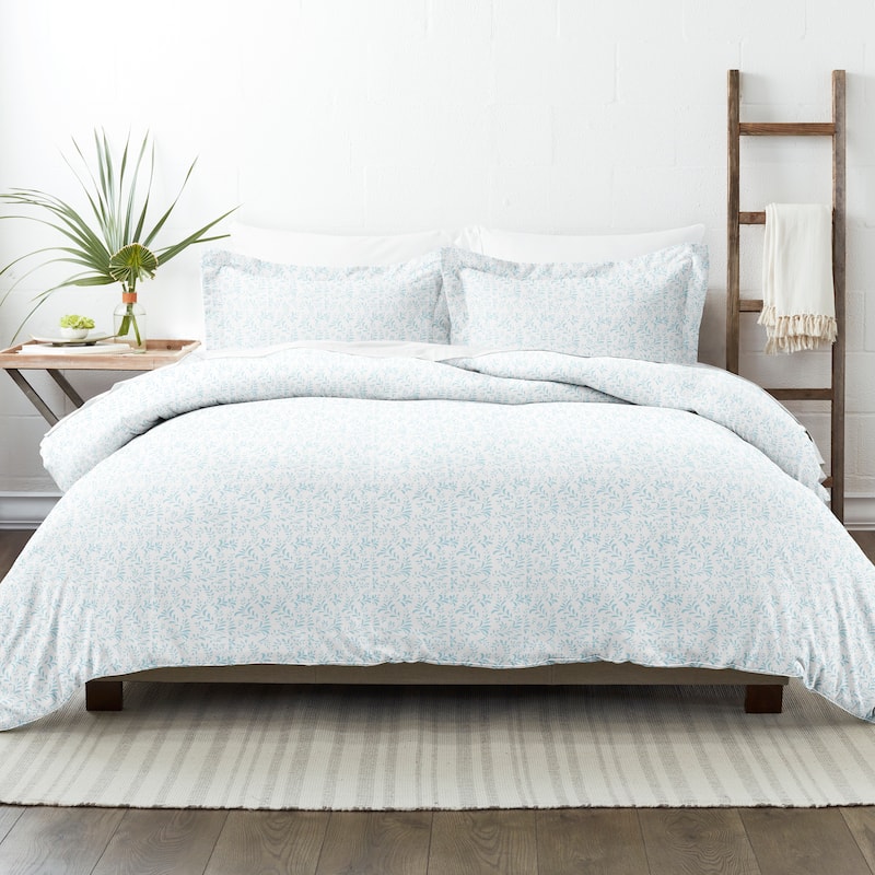 Becky Cameron Oversized 3-piece Printed Duvet Cover Set - Burst Of Vines - Light Blue - Twin - Twin XL