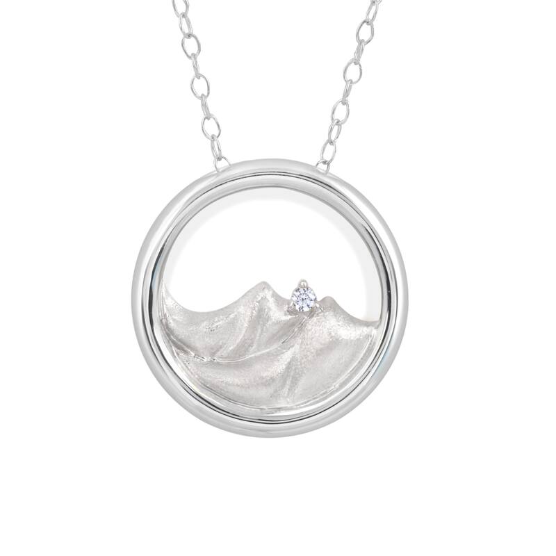1/20ct Diamond Four Elements of Nature-Earth Pendant Necklace in Silver for Women