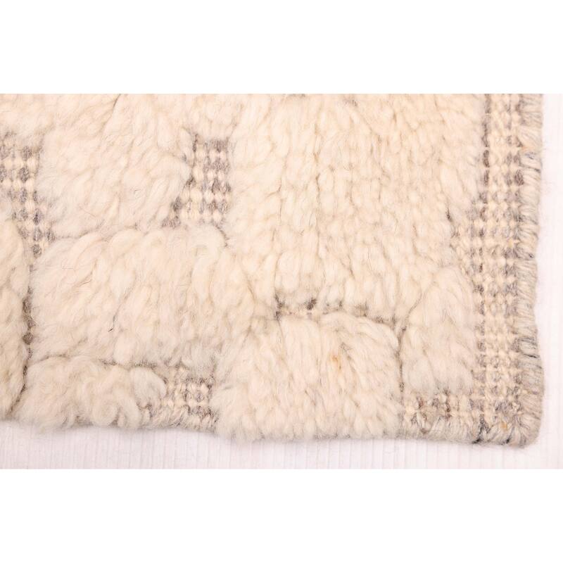 ECARPETGALLERY Hand-knotted Looma Cream Wool Rug - 8'0 x 10'1