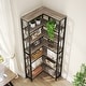 preview thumbnail 4 of 6, 7-Tier Corner Bookshelf, White Corner Shelf Modern Etagere Bookcase