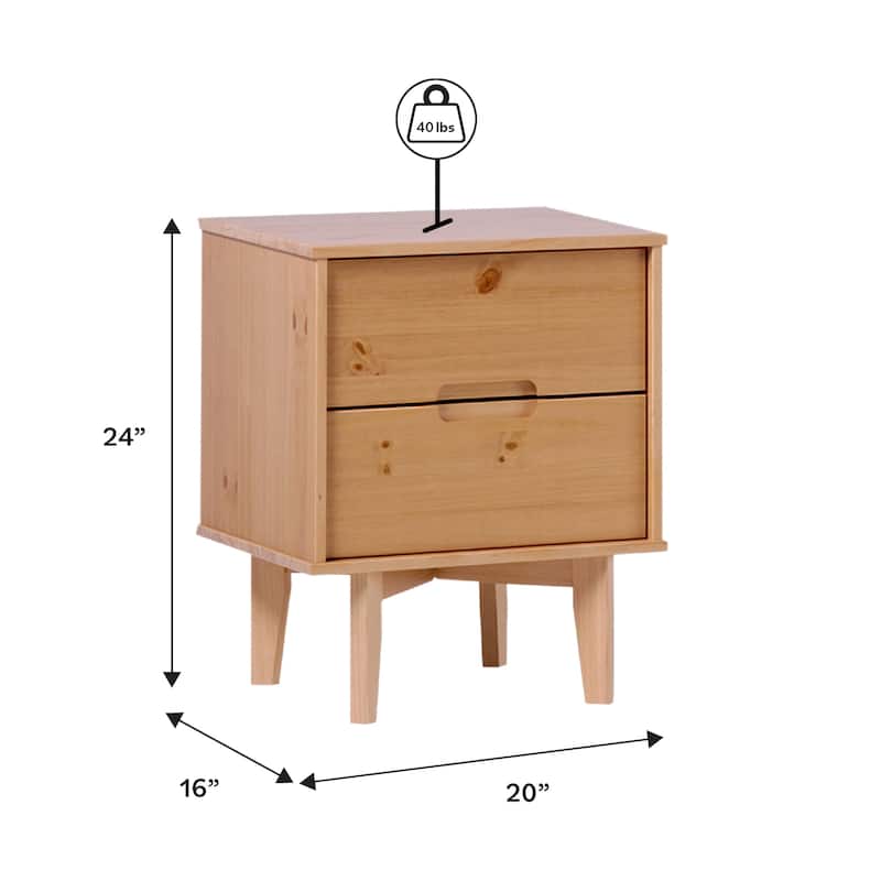 Middlebrook Mid-Century Solid Wood 2-Drawer Nightstand, Set of 2