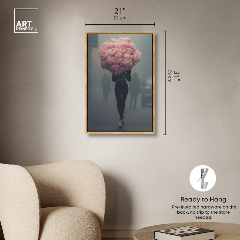Peony Bouquet Canvas by Art Remedy