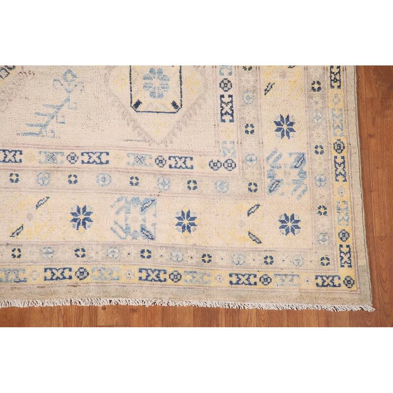 Geometric Kazak Living Room Area Rug Handmade Wool Carpet - 6'9" x 10'0"
