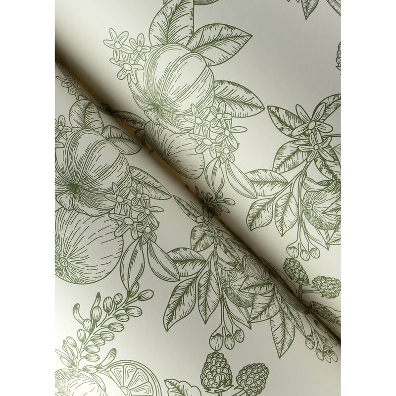 Chris Loves Julia x A-Street Prints Gerty Green Fruit Toile Wallpaper