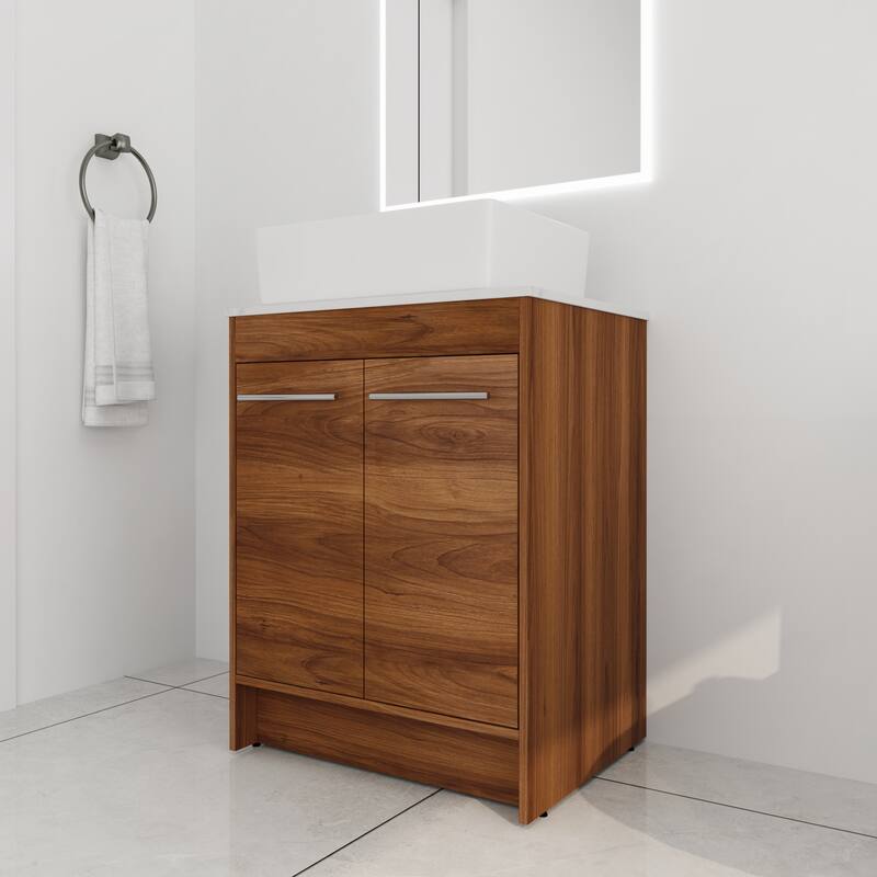 ARTCHIRLY 24/36/48/60 Inch Bathroom Vanity with Sink, Freestanding Bathroom Vanity with Soft Close Door and Shelf