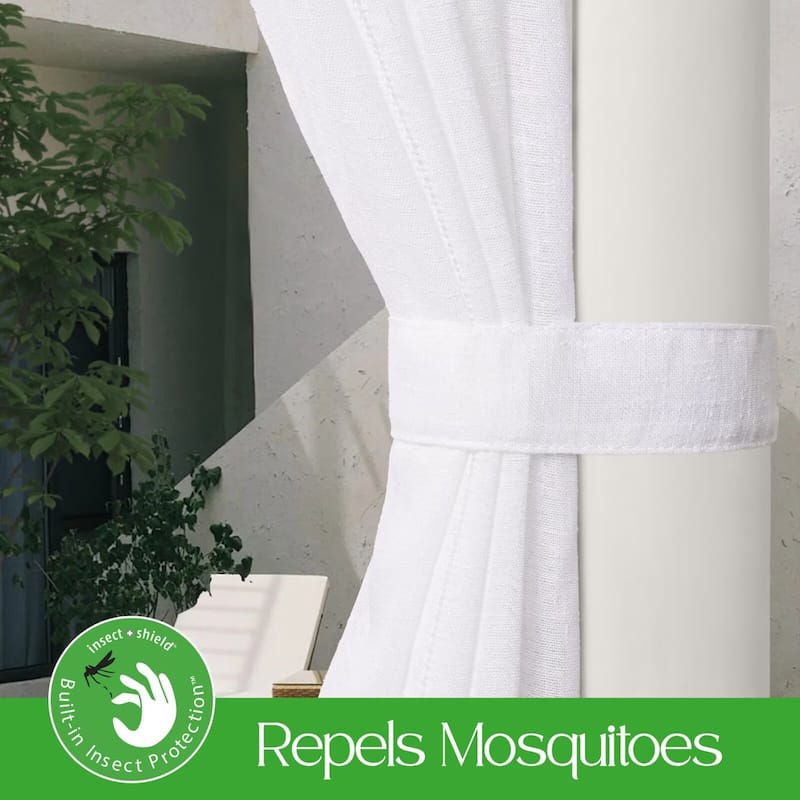 Outdoor Insect Shield Leno Stripe Tab Top Panel