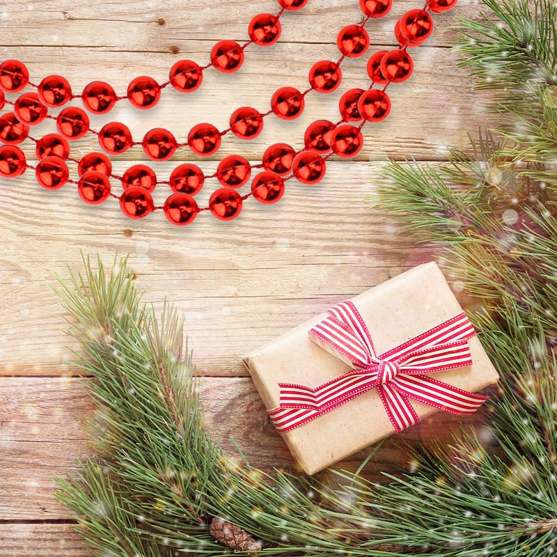 33' Shiny Round Beaded Christmas Garland - Unlit