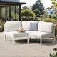 preview thumbnail 24 of 40, 2/4/6/8-Seat Modular All-Weather Aluminum Outdoor Sectional Sofa Set with Deep Seating Patio Conversation Set 2-seater - Beige old