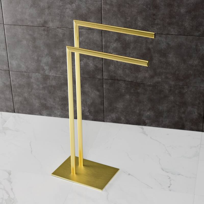 Edenscape Pedestal Dual Towel Rack in Brushed Nickel