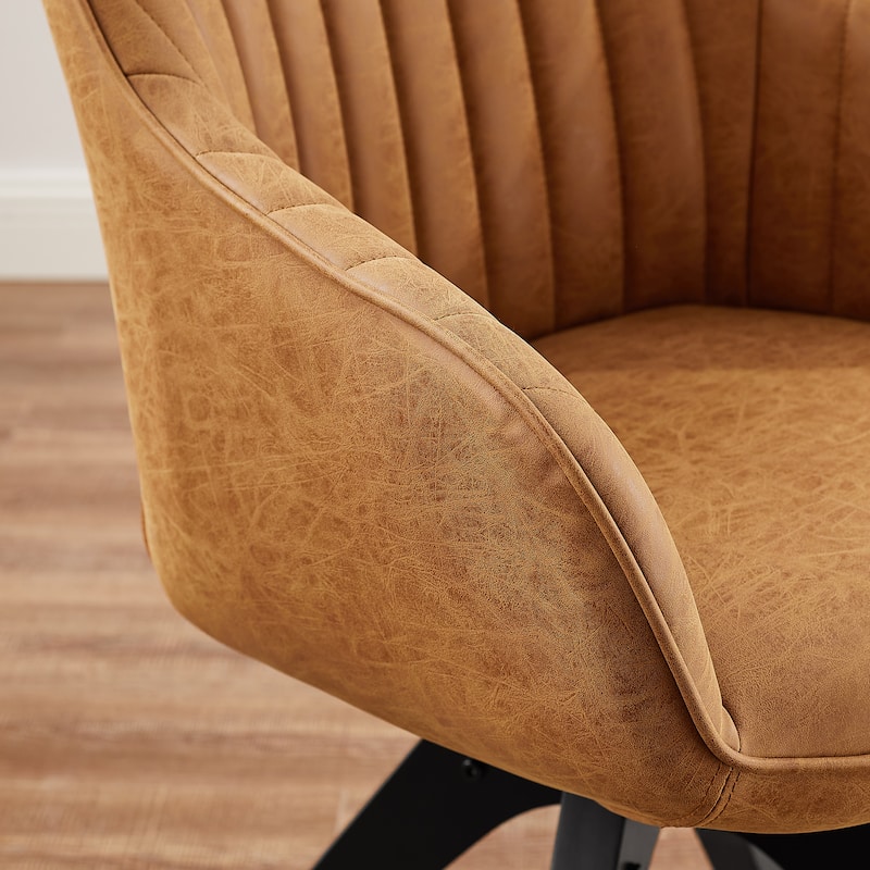 Art Leon Classical Swivel Office Accent Chair with Wood Legs