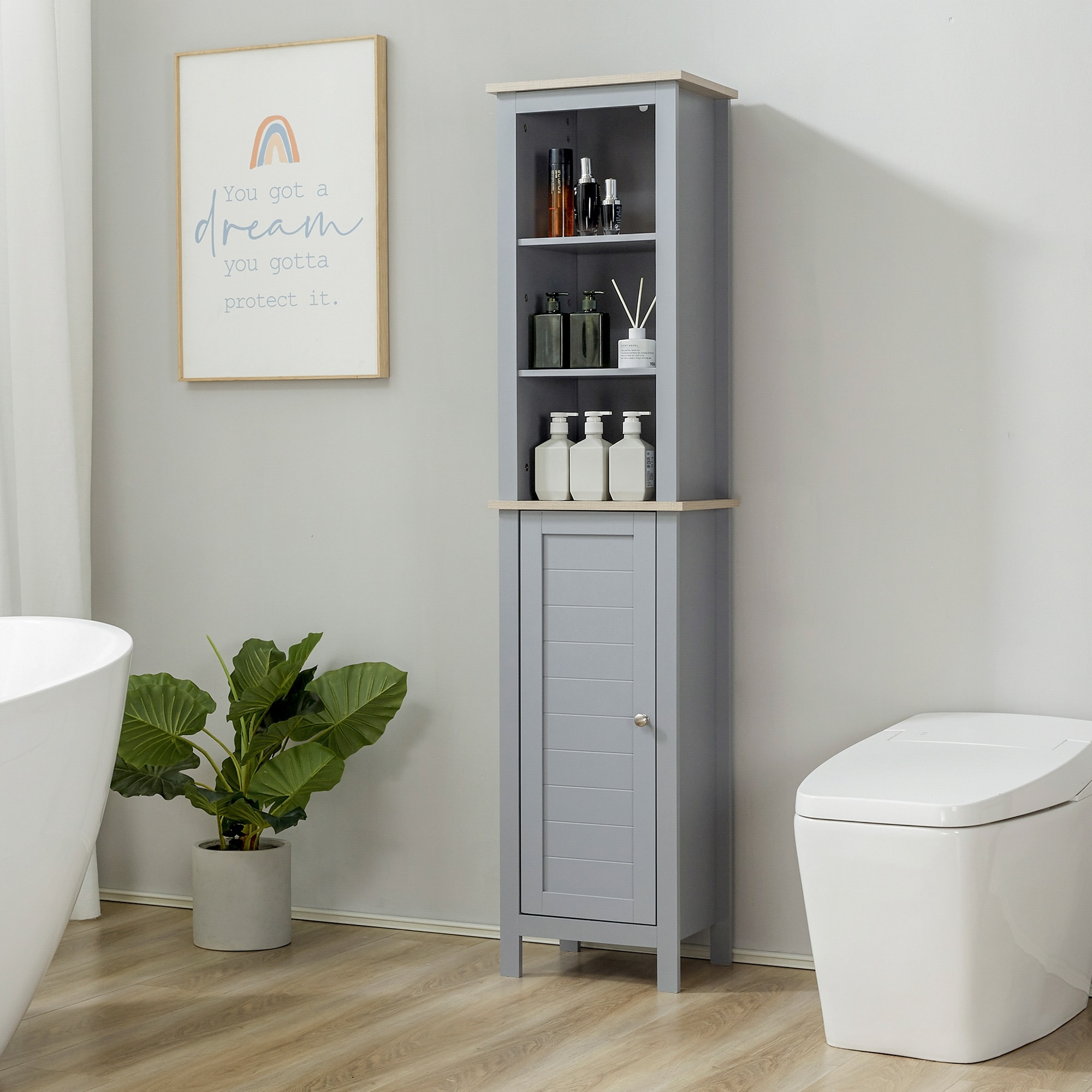 Kleankin Small Bathroom Vanity Freestanding Bathroom Storage