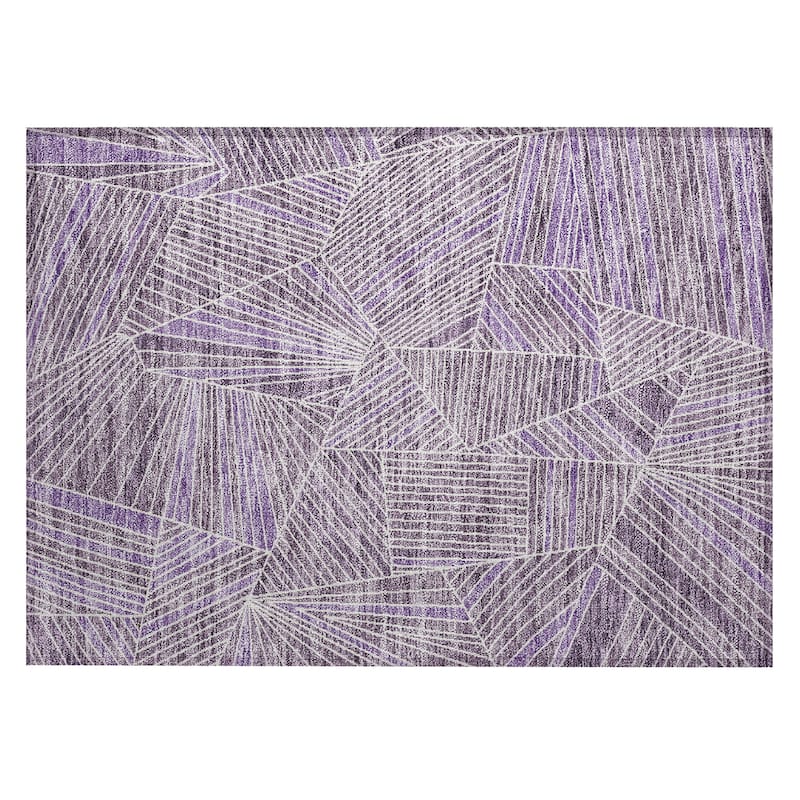 Machine Washable Indoor/ Outdoor Chantille Modern Mosaic Rug