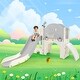 preview thumbnail 1 of 22, Kids Slide Playset Structure 7 in 1 with Slide and Basketball Hoop Grey