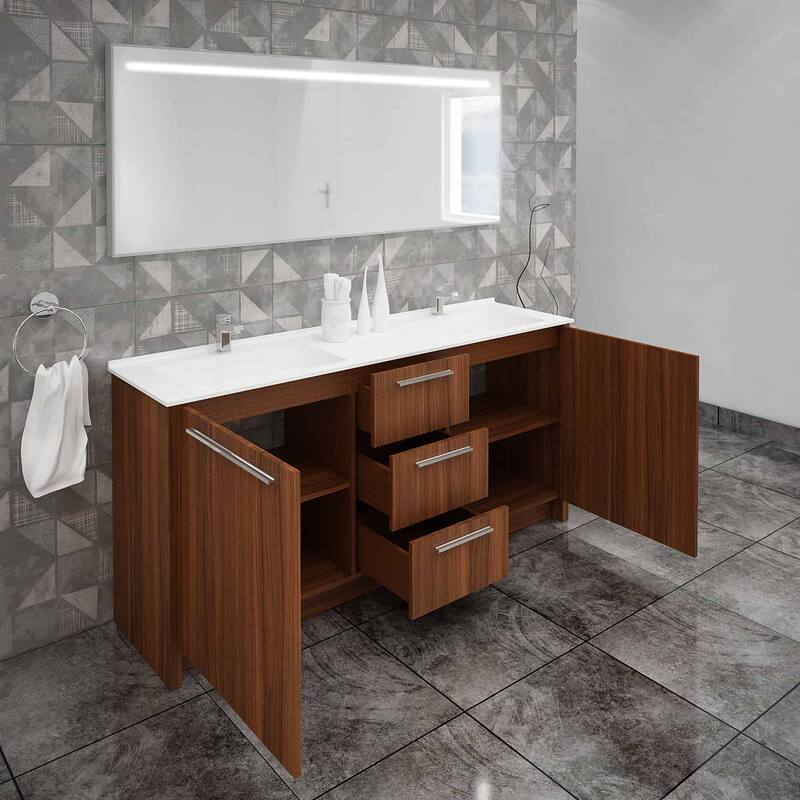 Nona 71" Double Sink Freestanding Bathroom Vanity Set