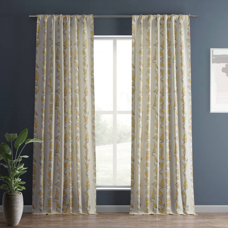 Exclusive Fabrics Textured Cotton Printed Curtains for Bedroom and Living room (1 Panel)