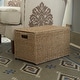 preview thumbnail 1 of 2, Household Essentials Decorative Seagrass Wicker Storage Chest Natural
