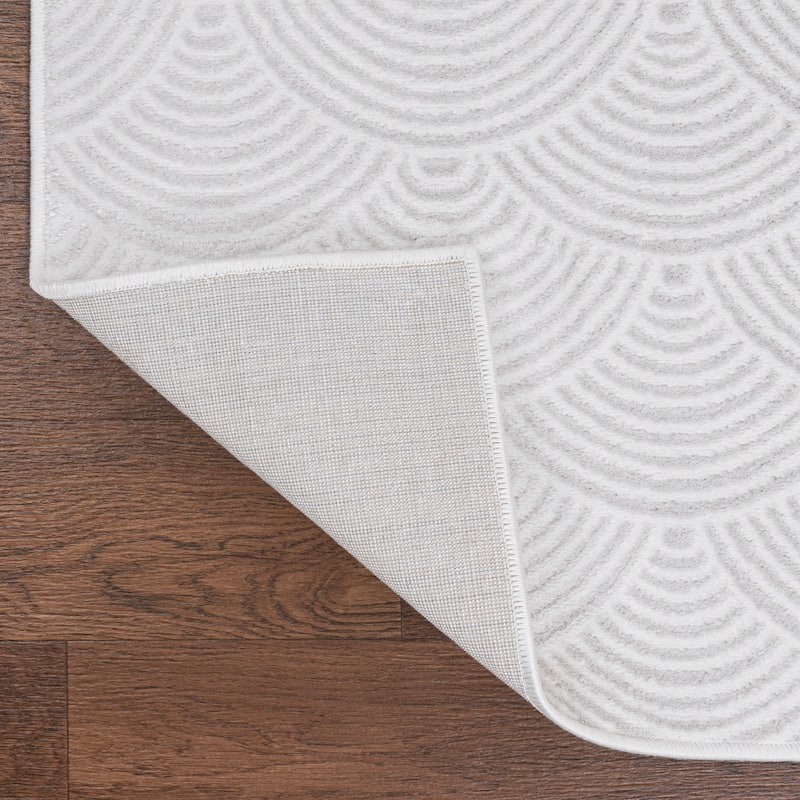 JONATHAN Y Cole Geometric Art Deco Fan Pattern High-Low Rug