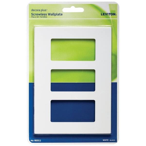 Shop Leviton 80311 W Decora Plus Screwless Wall Plate 3 Gang White Overstock 28441257