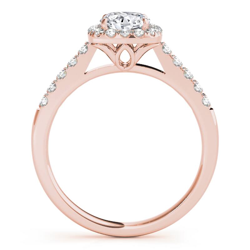 Auriya 14k Rose Gold Lab Grown Cushion Diamond Halo Engagement Ring 0.50 to 5.00 ct. tw. (F-G VS)