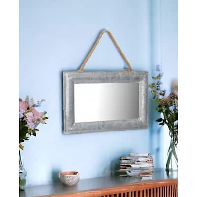 HomeRoots 9" Silver Metal Framed Accent Mirror - 13.5' X '8.5' X '0.5