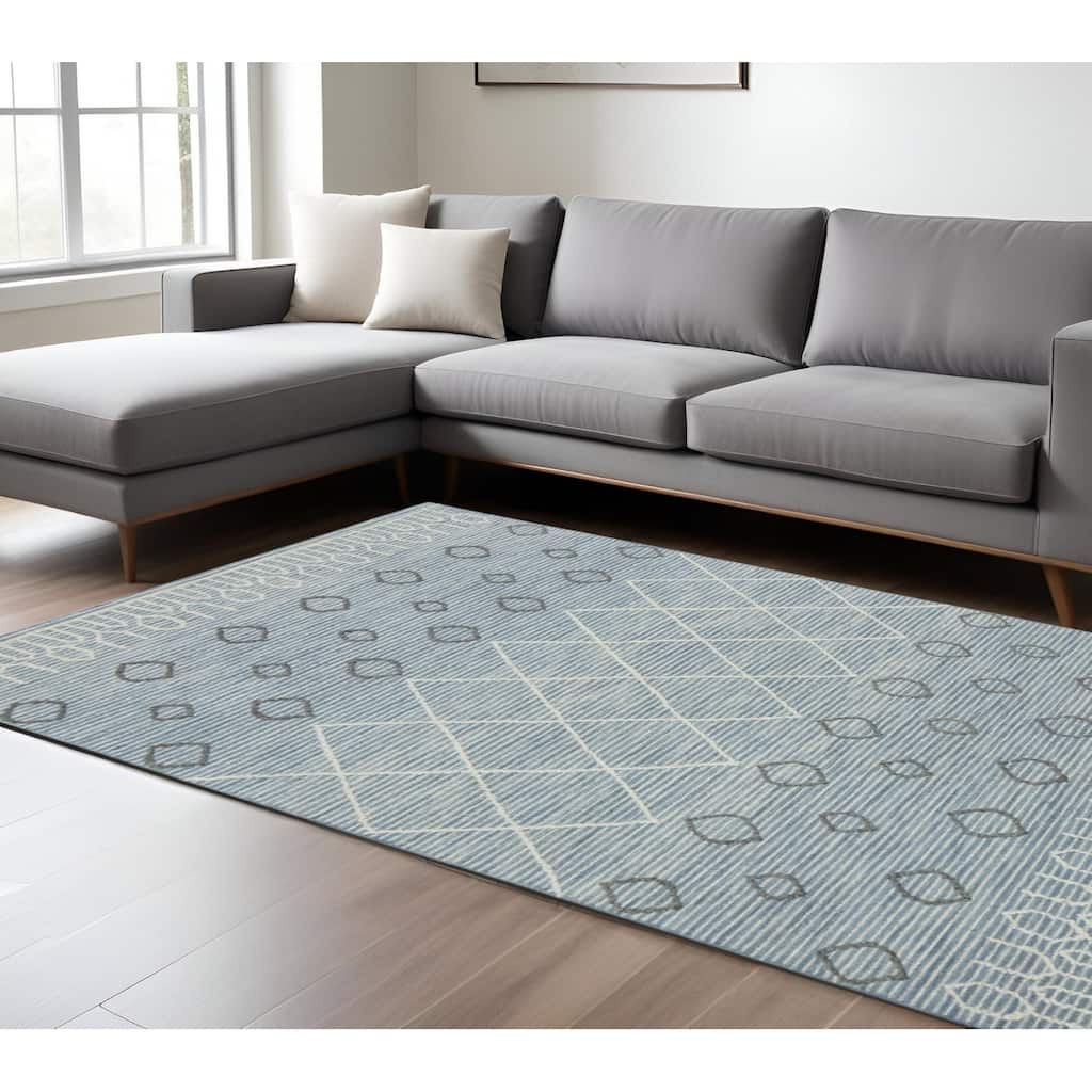 HomeRoots Geometric Lodge Rectangle Area Rug