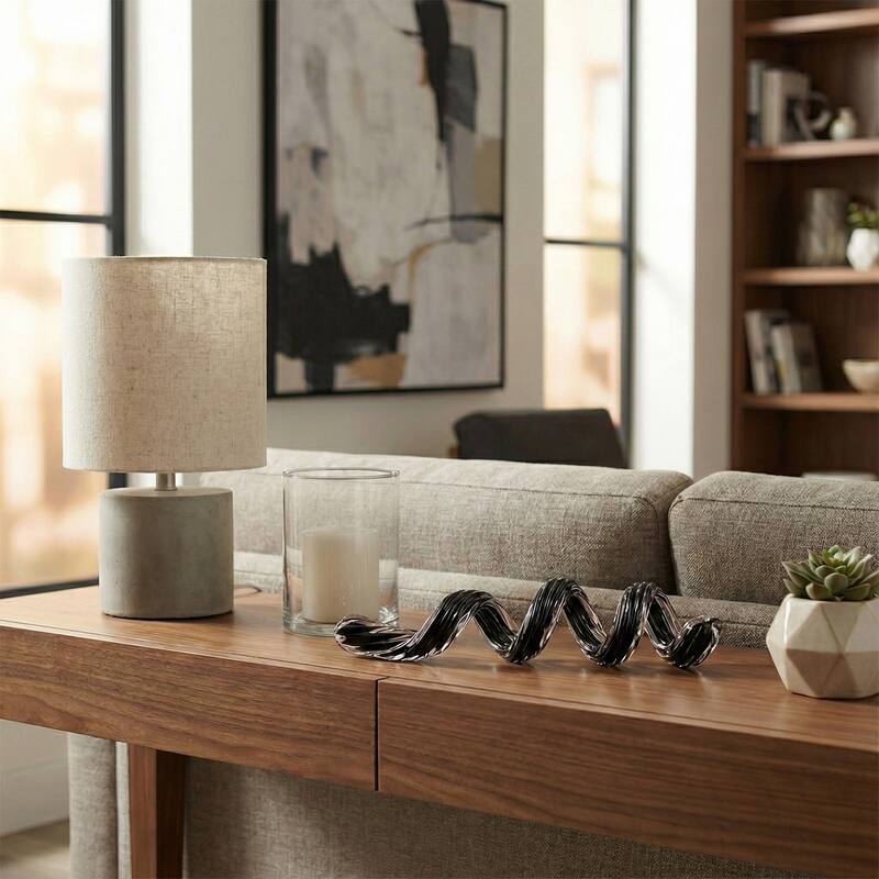 Modern Glass Spiral Sculpture Figurine for Home Decor -19", Black - Black - 18.5"