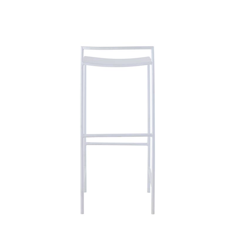 Bali 30" Coastal Contemporary Iron Saddle-Seat Low-Back Bar Stool with Foot Rest, by JONATHAN Y - 33"