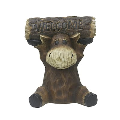 Moose Cub Outdoor Welcome Garden Sign - 15"