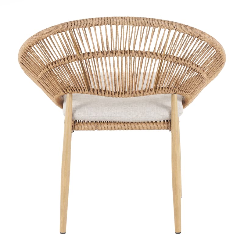 Outdoor Wicker Papasan Style Dining Chair
