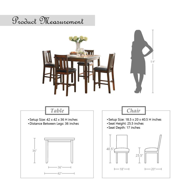 Mattawa 5-Piece Counter Height Dining Set