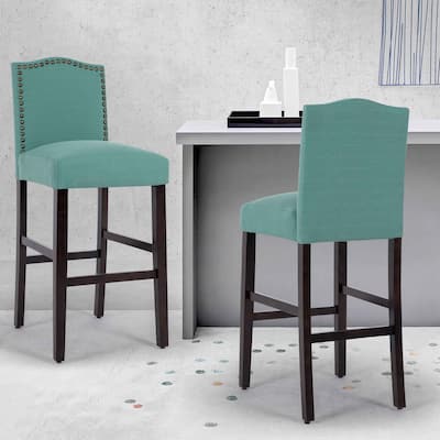 28 Inches Barstools Upholstered Bar Stools Pub Chairs Set of 2