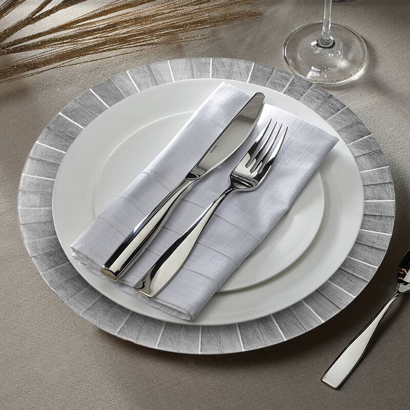 Burst Silver Charger Plate 13" Set of 12 - 13" Dia x 0.5" H