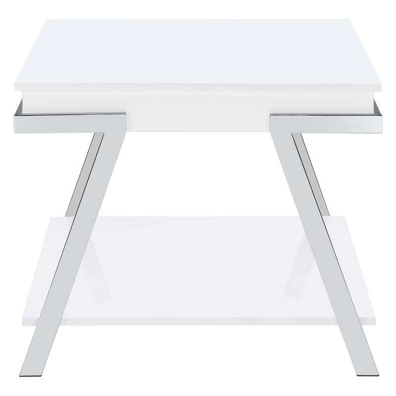 Marcia Rectangular Side End Table White High Gloss