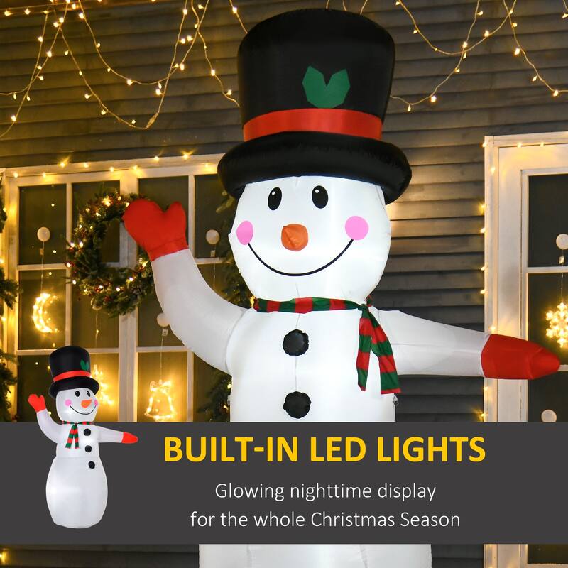 HOMCOM 8 ft. Waving Snowman Inflatable Christmas Decoration