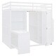 preview thumbnail 11 of 10, Multi-Functional Full Size Bunk Bed with Transformative Wardrobe Space, Integrated Workspace and Shelves, Space-saving, White