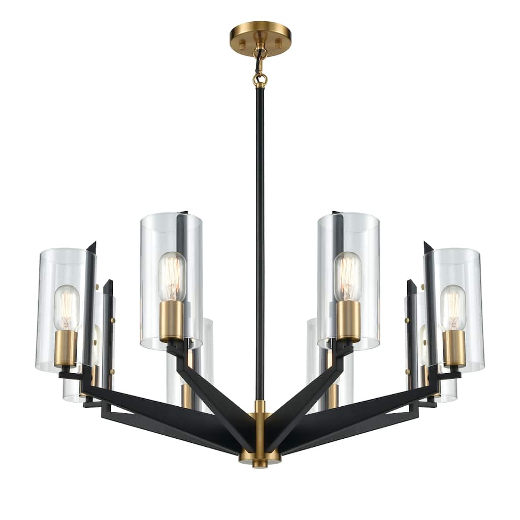 Blakeslee 33-inch Wide 8-Light Chandelier in Matte Black - 33in W x 33in D x 15in H