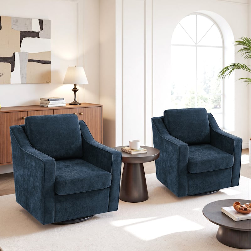 Modern Swivel Upholstered Armchair Accent chair Set of 2