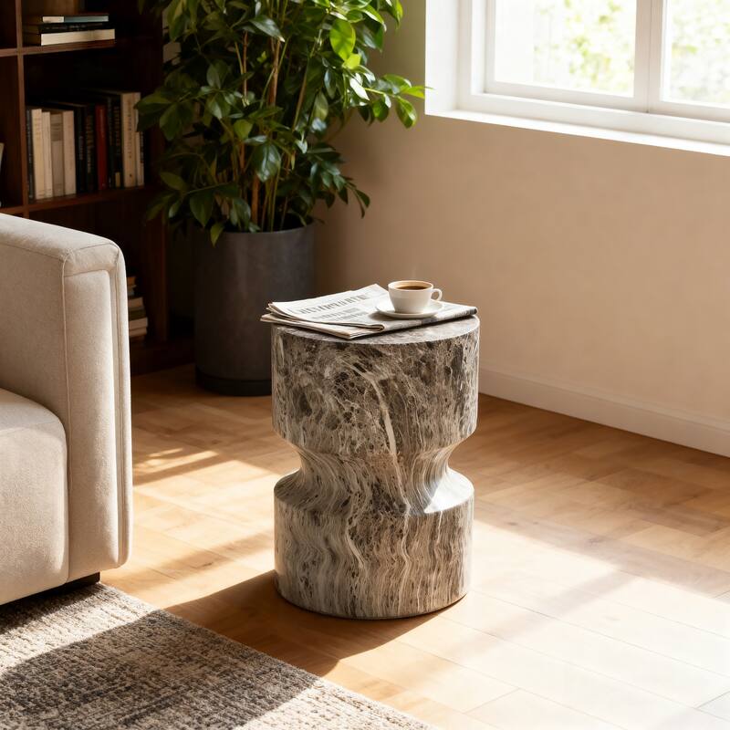 Modern Small Round Side Table Tree Stump Garden Stool indoor and Outdoor