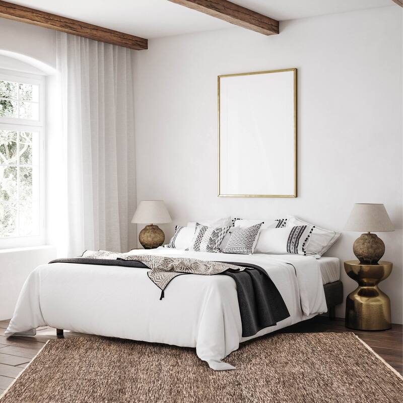 ECARPETGALLERY Hand-knotted Finest Silk Shadow Brown, Taupe Wool Rug - 7'10 x 10'0