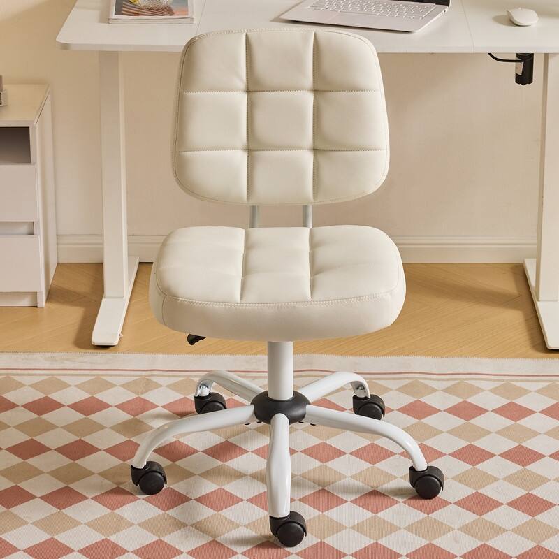22.1 Inch Upholstered PU Lattice Swivel Office Chair